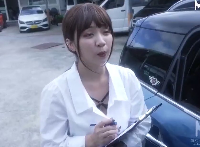 MD0265 Tê chim với nữ nhân viên làm ở hãng xe